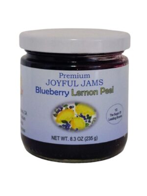 Premium Gourmet Joyful Jams - Blueberry Lemon Peel - Amazing Flavor. Spreadable, Delicious.